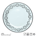 Black Circle Design White Dinner Plate